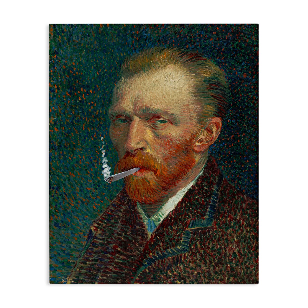 Stupell Industries Van Gogh Portrait with Smoke Canvas, design by Masters Redux